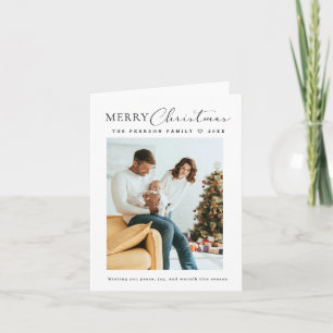 Moderne carte de Noël avec écriture minimaliste et