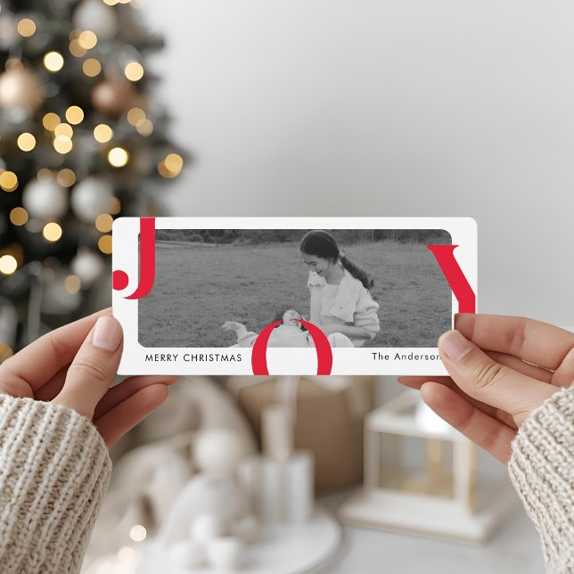 Moderne carte de Noël avec typographie JOY en gras (Créateur téléchargé)