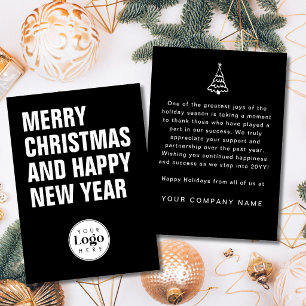 Moderne carte de Noël d'entreprise avec logo perso