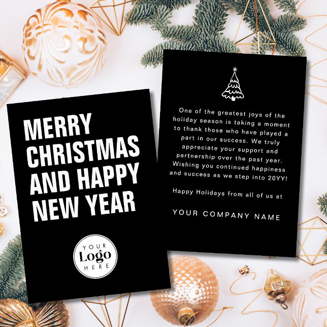 Moderne carte de Noël d'entreprise avec logo perso (Créateur téléchargé)