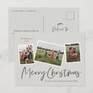 Moderne carte de Noël en collage de 3 photos