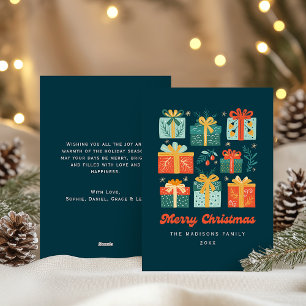 Moderne carte de Noël festive illustrée non-photog