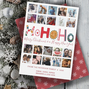Moderne carte de Noël Ho Ho Ho  20 photos en colla