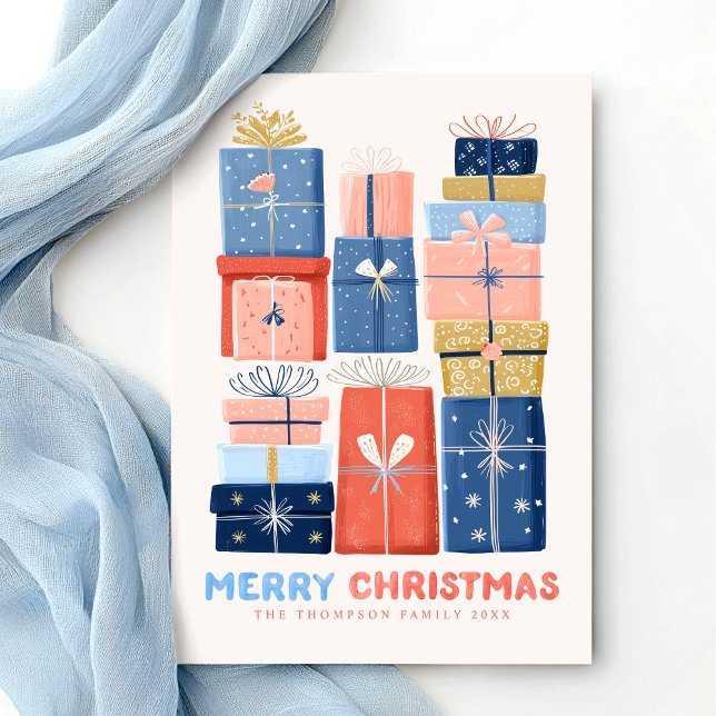 Moderne carte de Noël minimaliste aquarelle  (Créateur téléchargé)