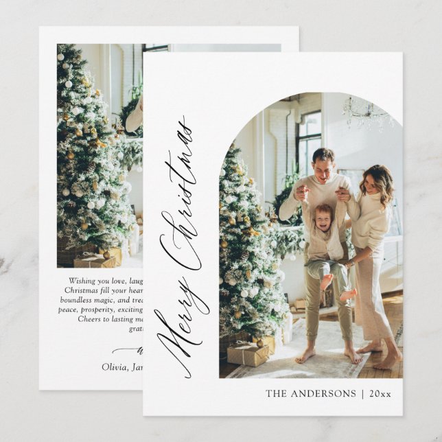 Moderne Carte de Noël Minimaliste Arch (Devant / Derrière)