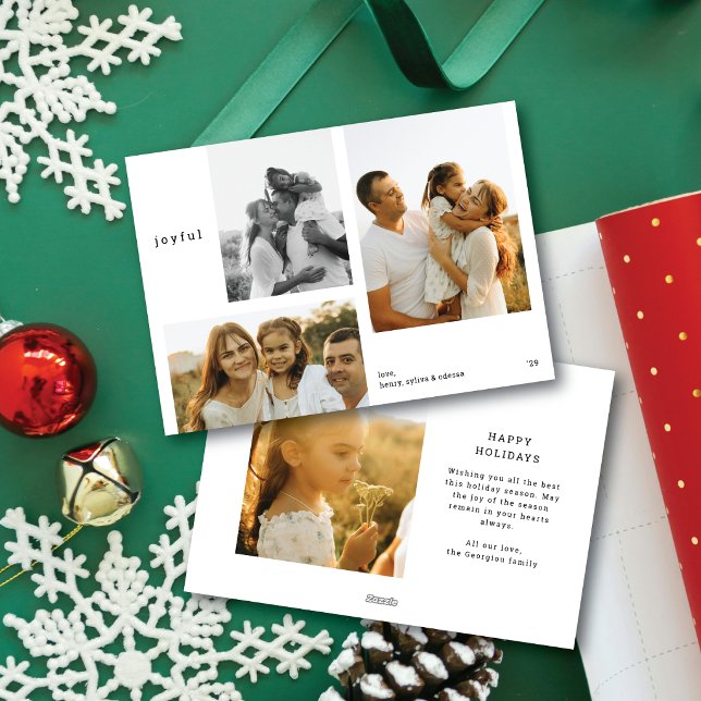 Moderne carte de Noël multi-photos typographique m (Créateur téléchargé)
