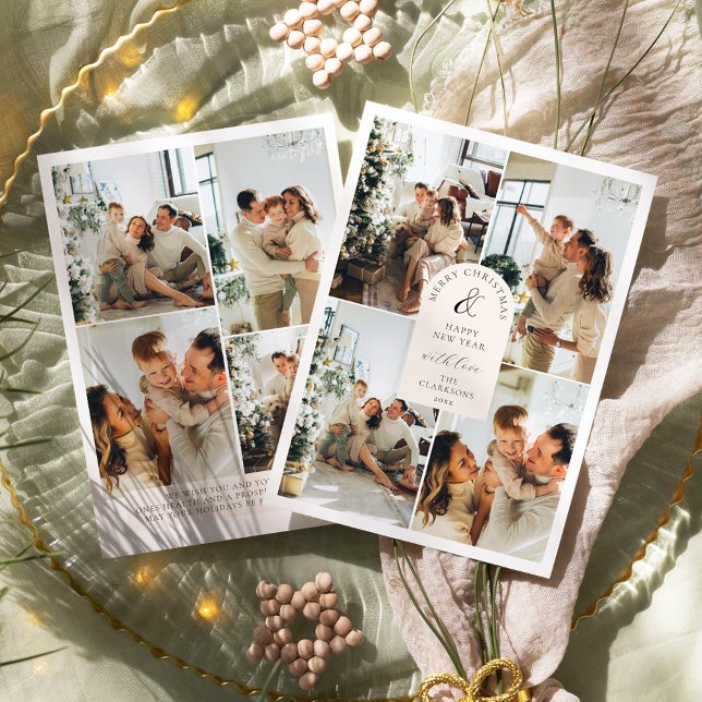 Moderne carte de Noël Nouvel An Boho 8 photos (Créateur téléchargé)