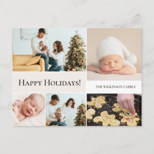 Moderne carte de Noël pour la famille avec 5 photo