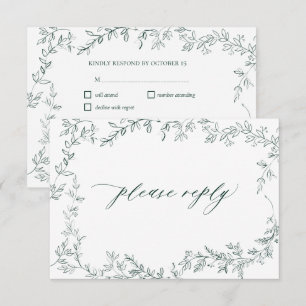 Moderne Carte de Réponse de Mariage Élégante à Feu