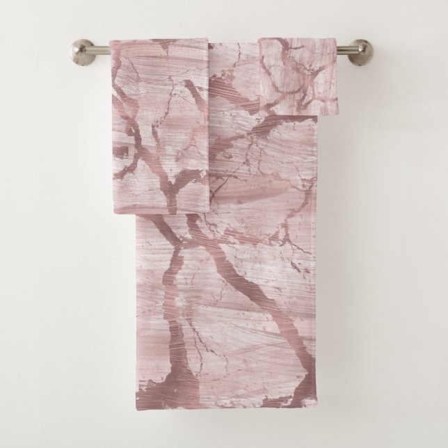 Moderne Chic Abstrait en marbre de verre Rose rose (En situation)