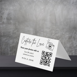 Moderne Chic Capture Le code QR d'amour Carte plié