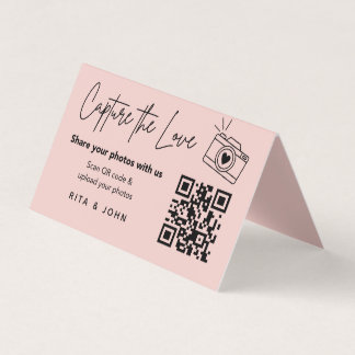 Moderne Chic Capture Le code QR d'amour Carte plié