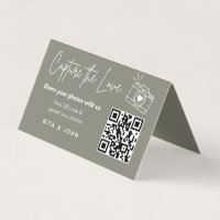 Moderne Chic Capture Le code QR d'amour Carte plié