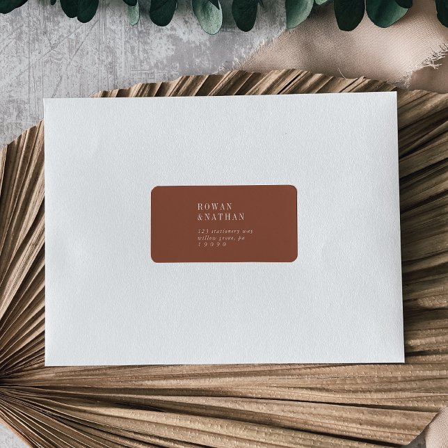 Moderne Chic Étiquettes de adresse RSVP Rust Terra (Créateur téléchargé)