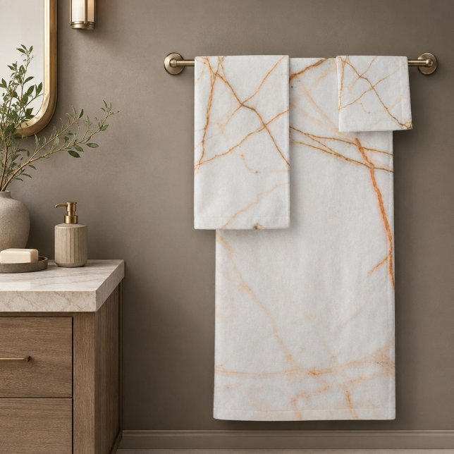 moderne chic minimaliste scandinave marbre blanc (modern minimalist chic scandinavian white marble bath towel set)