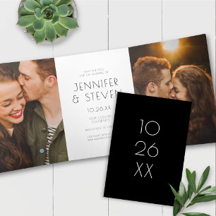 Moderne + Chic Type Enregistrer Le Carte photo Dat