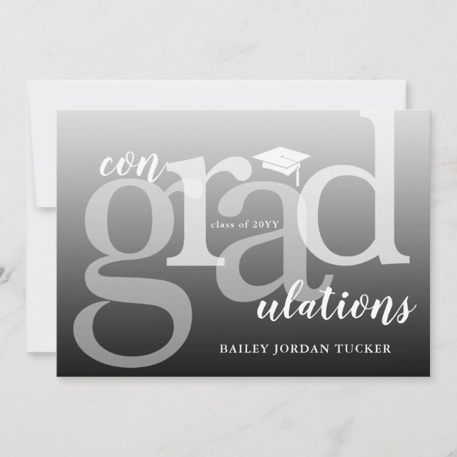 Moderne ConGRADulations Graduation Félicitations (Devant)