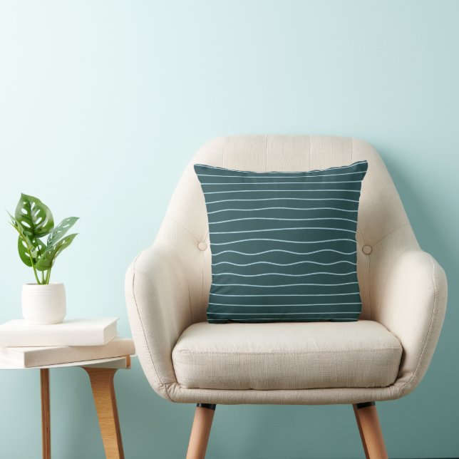 Moderne Coussin de Jetée en Ligne Abstraite de Tea (Chaise)