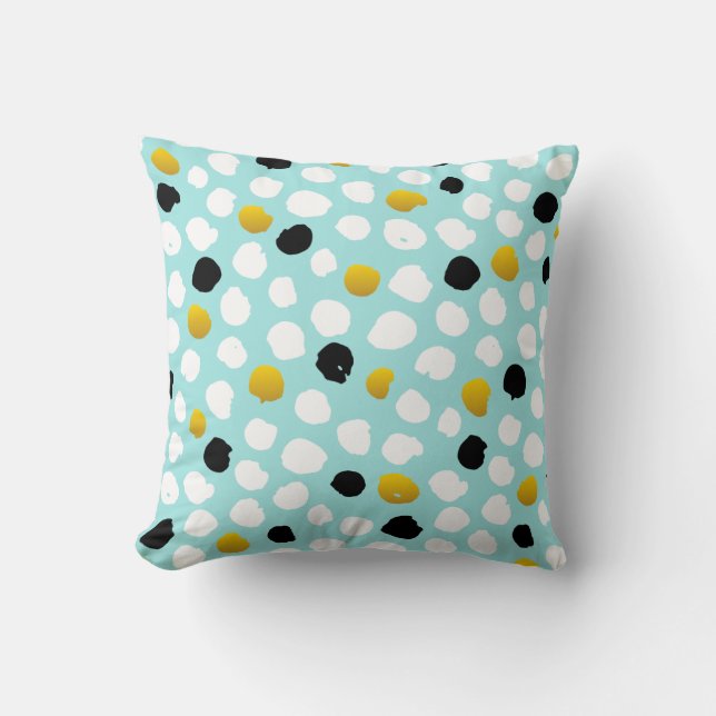"Moderne Coussin Décoratif Abstrait Sarcelle et Mo (Recto)