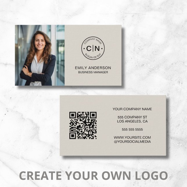 Moderne Créez votre logo Carte de visite QR (Modern Create Your Logo QR Business Card)