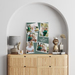 Moderne design multi photo famille déco maison<br><div class="desc">Décor moderne et design multi photo famille maison. La couleur vert sauge moderne peut être changée.</div>