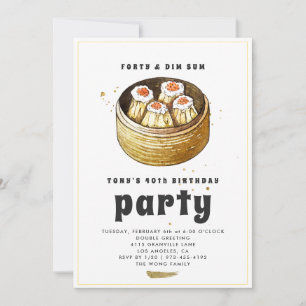 Moderne Dim Sum 40e Invitation d'anniversaire