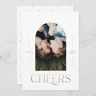 Moderne élégant 1 photo typographie or Noël