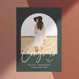 Moderne élégant 1 photo typographie vert graduatio