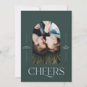 Moderne élégant 1 photo typographie vert Noël