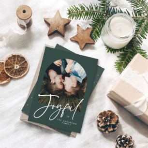 Moderne élégant 1 photo typographie vert Noël