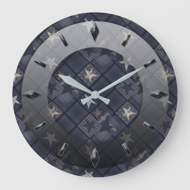 Moderne, élégant, abstrait, décoratif, horloge (Recto)