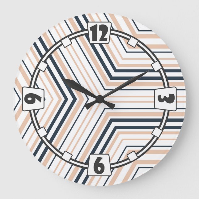 Moderne, élégant, abstrait, décoratif, horloge (Recto)