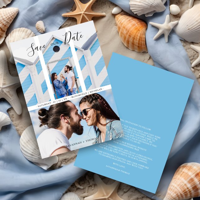 Moderne Elégant Collage 2 Photos Couple Mariage (Modern Elegant Collage 2 Photos Couple Wedding Save the Date. )