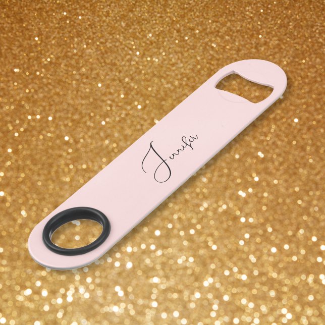 Moderne Elégant Design tendance Monogram Pastel Pi (Modern Elegant Stylish Trendy Monogram Pastel Pink Bar Key)