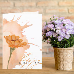 Moderne Elégant Fleur élégant Carte d'Anniversaire