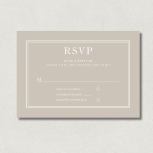 Moderne Elégant Formal Taupe Beige Mariage RSVP