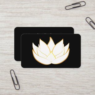 Moderne Elegant Golden Black Lotus Carte de visite