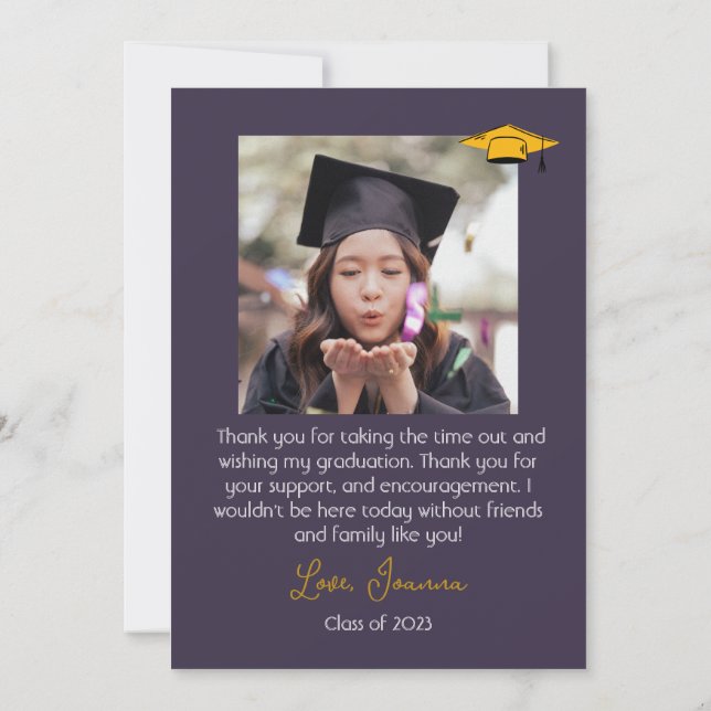 Moderne Elegant Graduation or Casquette Merci Scri (Dos)