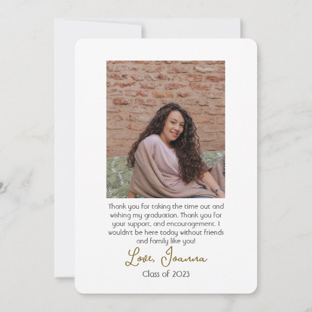 Moderne Elegant Graduation or Casquette Merci Scri (Dos)