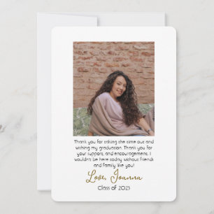 Moderne Elegant Graduation or Casquette Merci Scri