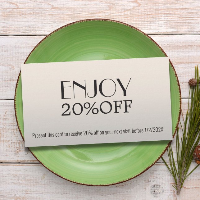 Moderne Elegant Grey Blanc Téméraire Coupon Beauté (Créateur téléchargé)