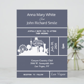Moderne Elegant Las Vegas City Skyline invitation