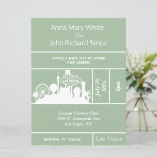 Moderne Elegant Las Vegas City Skyline invitation