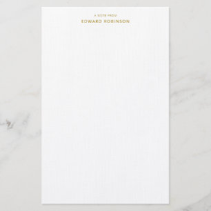 Moderne Elegant Luxe Gold Papeterie personnelle