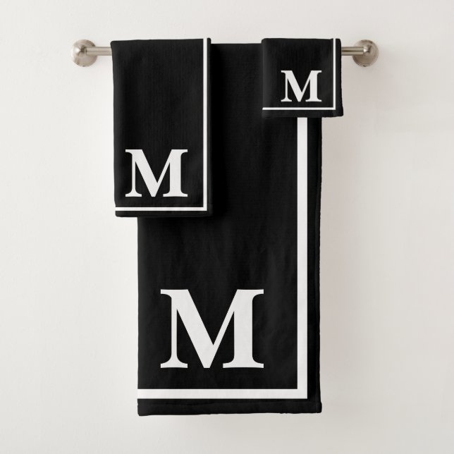 Moderne Élégant Monogramme Noir & Blanc  (En situation)