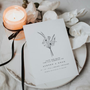 Moderne Élégant Simple Floral Enregistrer La Carte