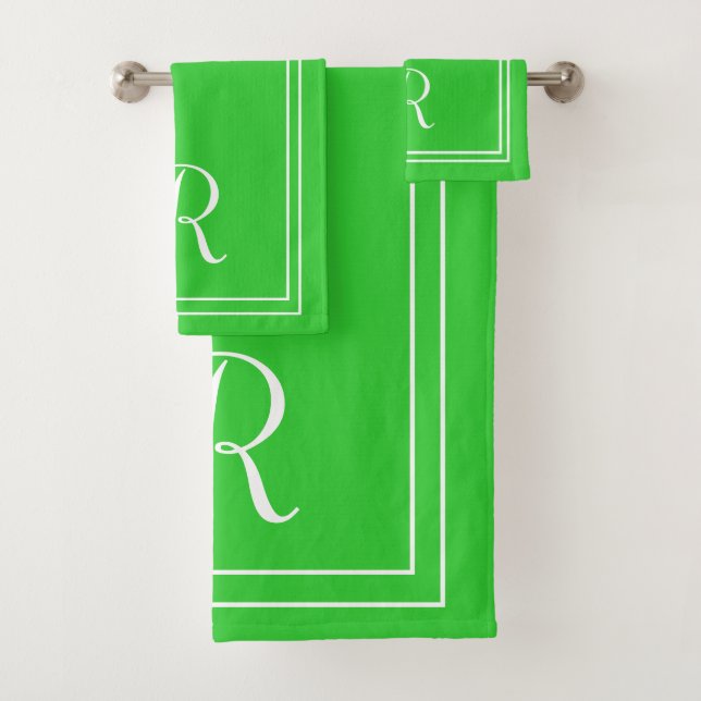 Moderne Élégante Chaux Vertes & Monogramme Blanc (En situation)