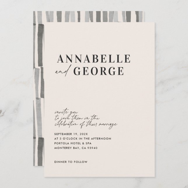 Moderne élégante typographie minimale noir et blan (Devant / Derrière)