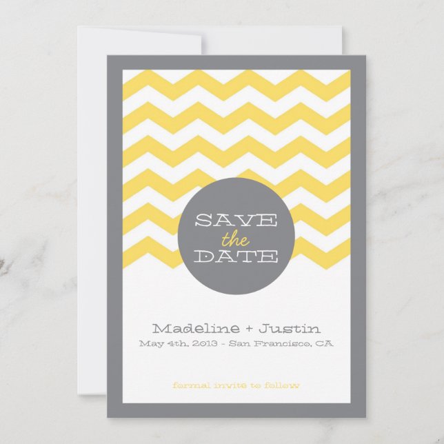 MODERNE ENREGISTRER LA DATE Invitation (Devant)