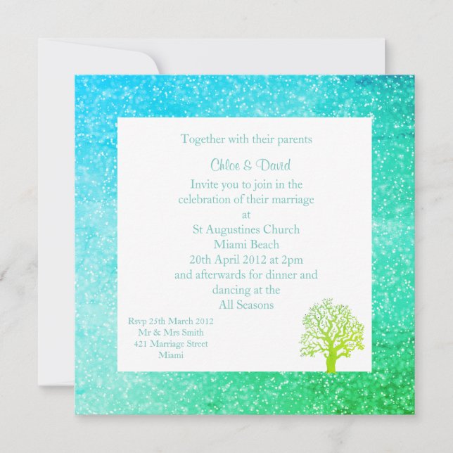 MODERNE ÉPARGNE IMPRIMER INVITATIONS DE MARIAGE VE (Devant)